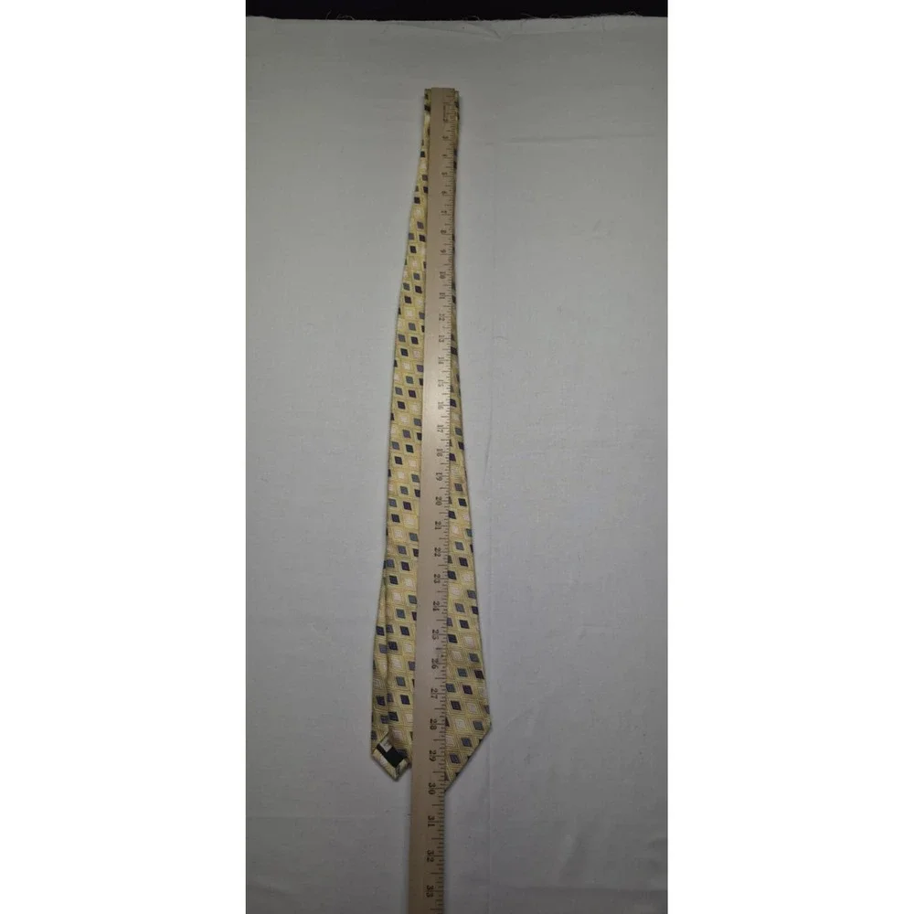 John W. Nordstrom Jacquard 100% Silk Tie Textured Gold Blue Executive Boardroom‎